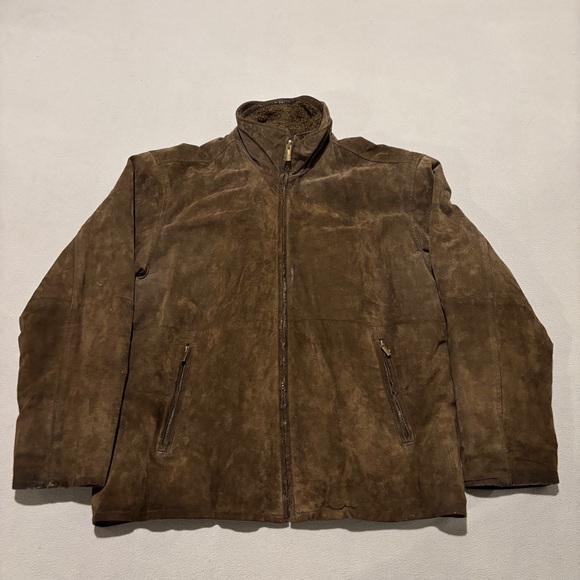 Pelle Cuir Other - Pelle Cuir 100% Genuine Leather Jacket Size XL Brown Full Zip Biker Fall Outdoor